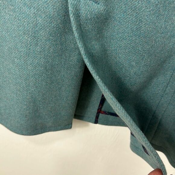 Faconnable Turquoise Wool Blend Single Breasted Button Front Coat Size S - Picture 5 of 10